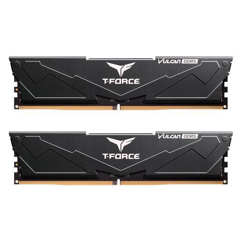 Team T-Force Vulcan 64GB Kit (2 x 32GB), DDR5, 6400MHz (PC5-51200), CL34, ECC, AMD EXPO & Intel XMP 3.0, PMIC, DIMM Memory, Black Team T-Force Vulcan 64GB Kit (2 x 32GB), DDR5, 6400MHz (PC5-51200), CL34, ECC, AMD EXPO & Intel XMP 3.0, PMIC, DIMM Memory, Black